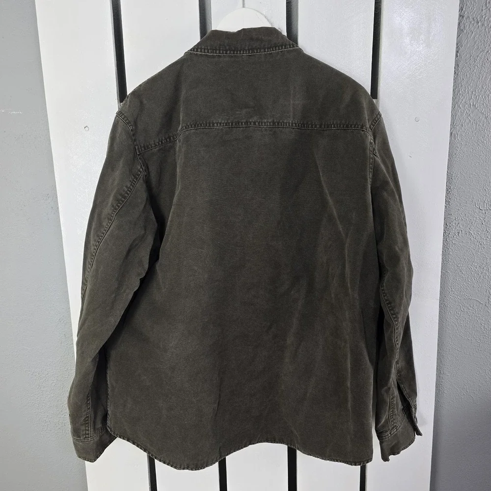 J.Crew Mens Barn Coat Chore Canvas Jacket Large‎ Brown Corduroy Lined VTG